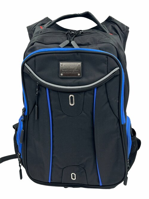 Школьный рюкзак черно-синий для подростка мальчики с анатомической спинкой