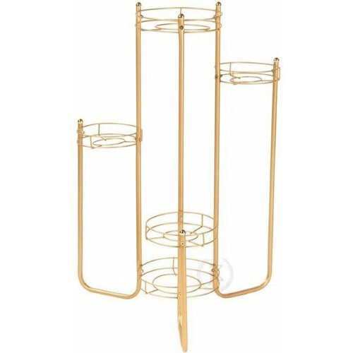 Подставка для цветов напольная металлическая 5 секций, золотой, Kapelanczyk.