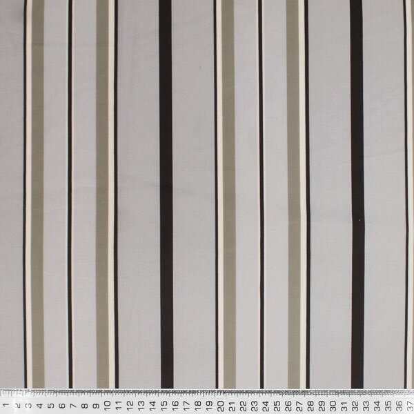 Ткань мебельная велюр с полосами серо-белая