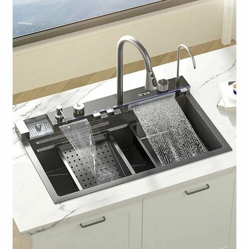 Мойка для кухни с цифровым дисплеем мультифункциональная SUS 304 толщина 3 мм графит 750x460x220 28481₽