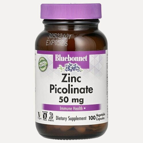 Изображение товара Bluebonnet Nutrition Zinc Picolinate Пиколинат цинка 50 мг 100 растительных капсул