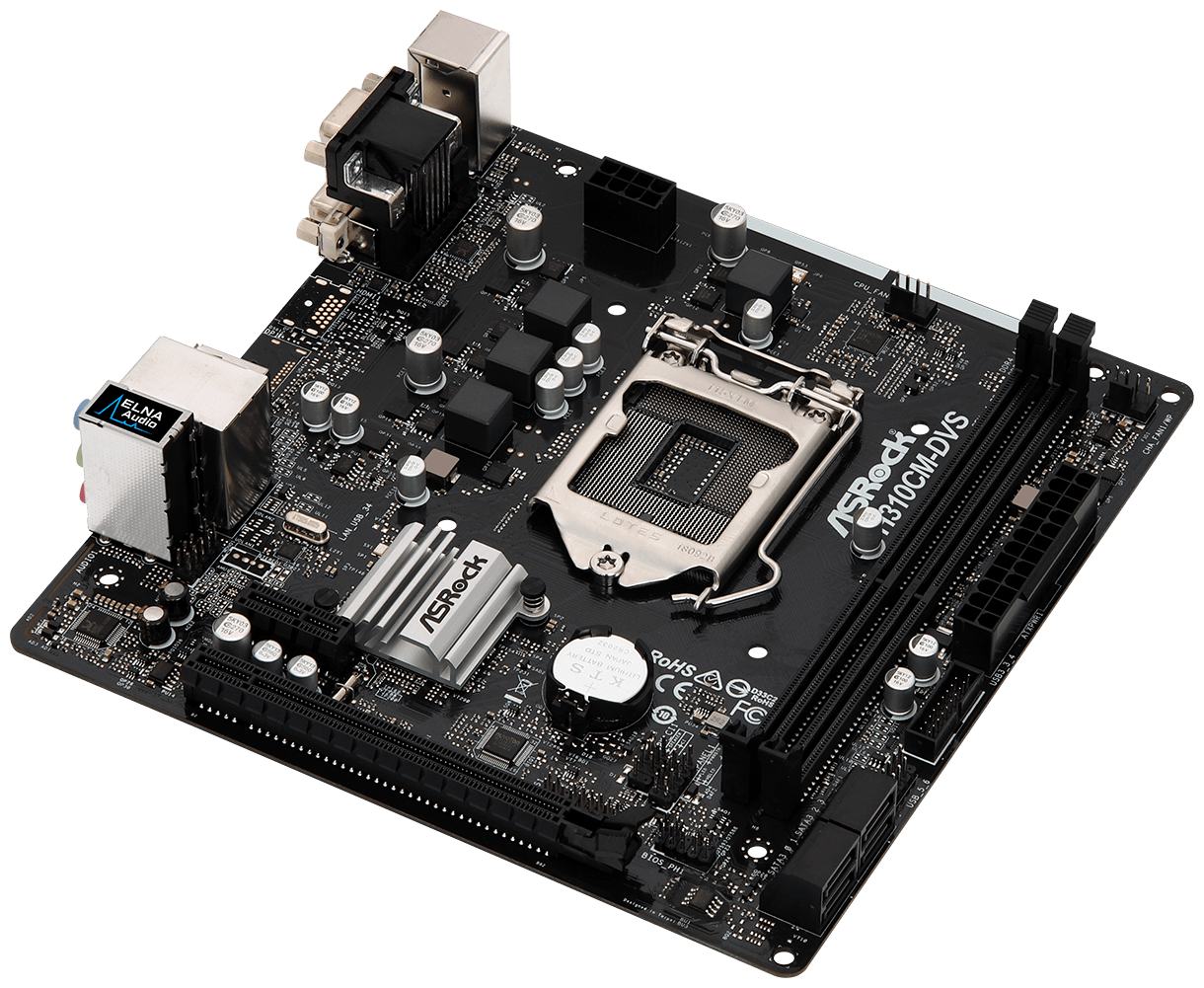 Материнская плата ASRock H310CM-DVS, LGA 1151v2, Intel H310C, mATX, Ret