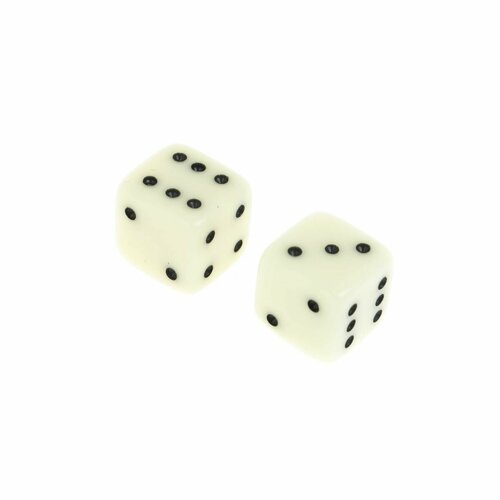 Кубики зарики 1 см белые 2 шт 122958 1113₽