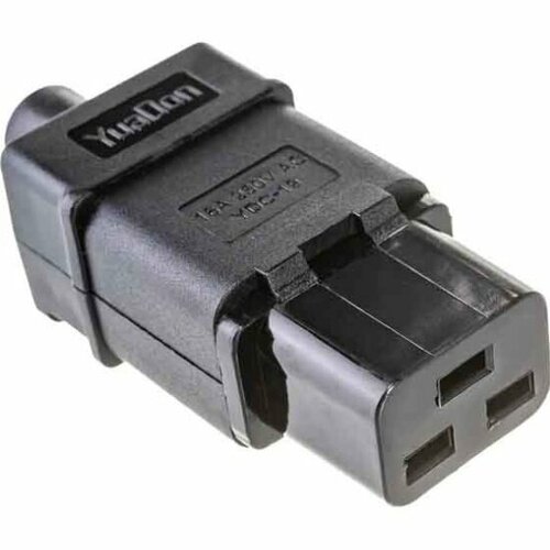 Вилка Lanmaster LAN-IEC-320-C19, IEC 60320 C19, 16A, 250V, прямая, разборная, черная
