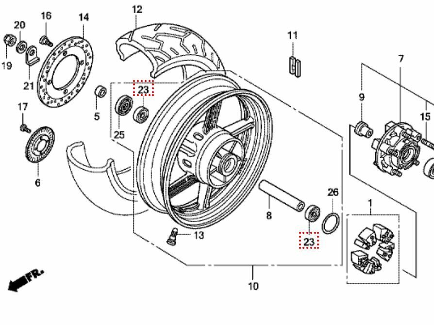 Радиальный шариковый подшипник 6204UU (NSK); Артикул Honda: 91052MAE004 (Оригинал)