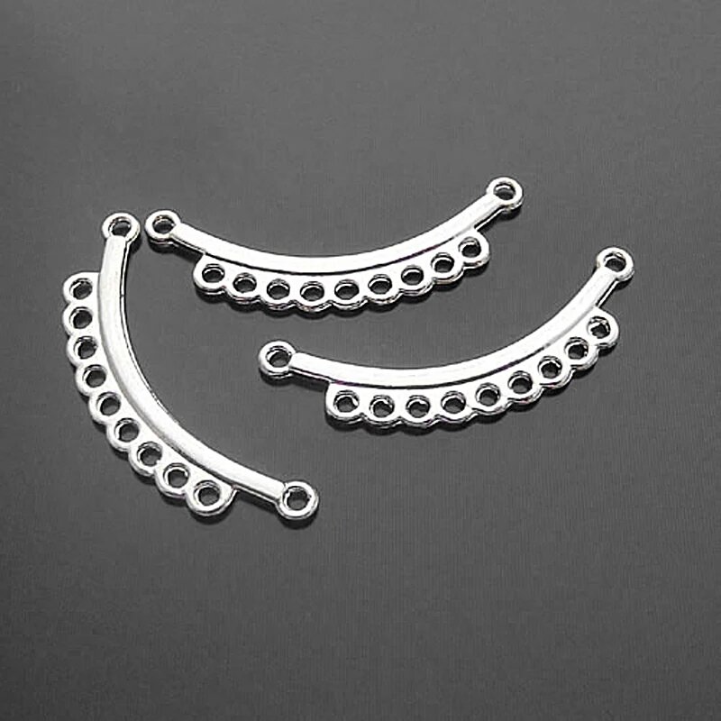 Соединители для сережек серебряного цвета, Imitation Rhodium