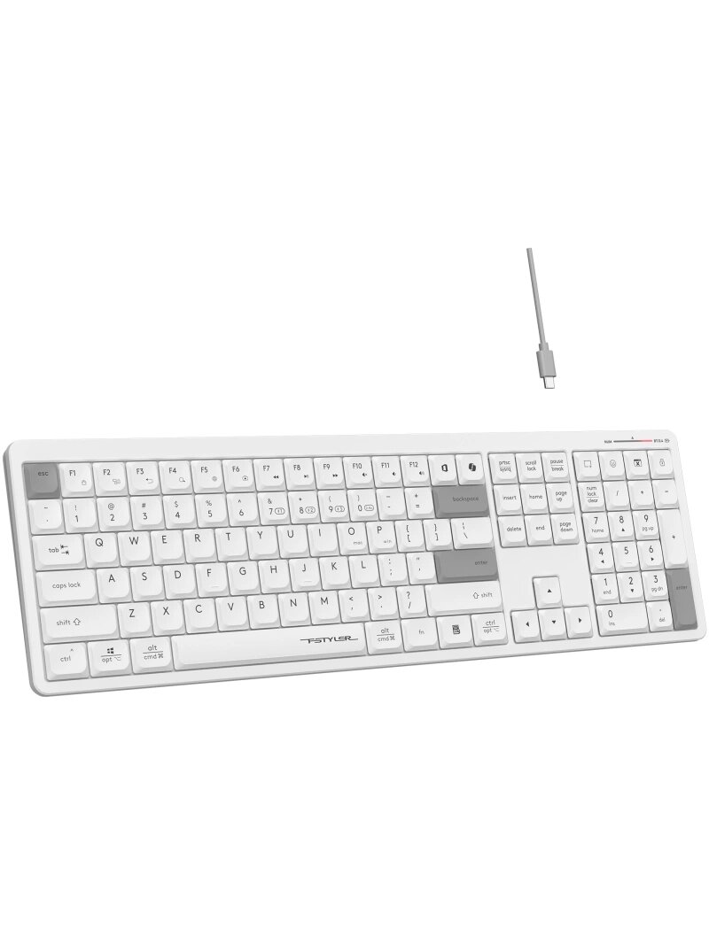 Клавиатура A4Tech Fstyler FBX55C, русские и английские буквы, белый (fbx55c) — фото 1
