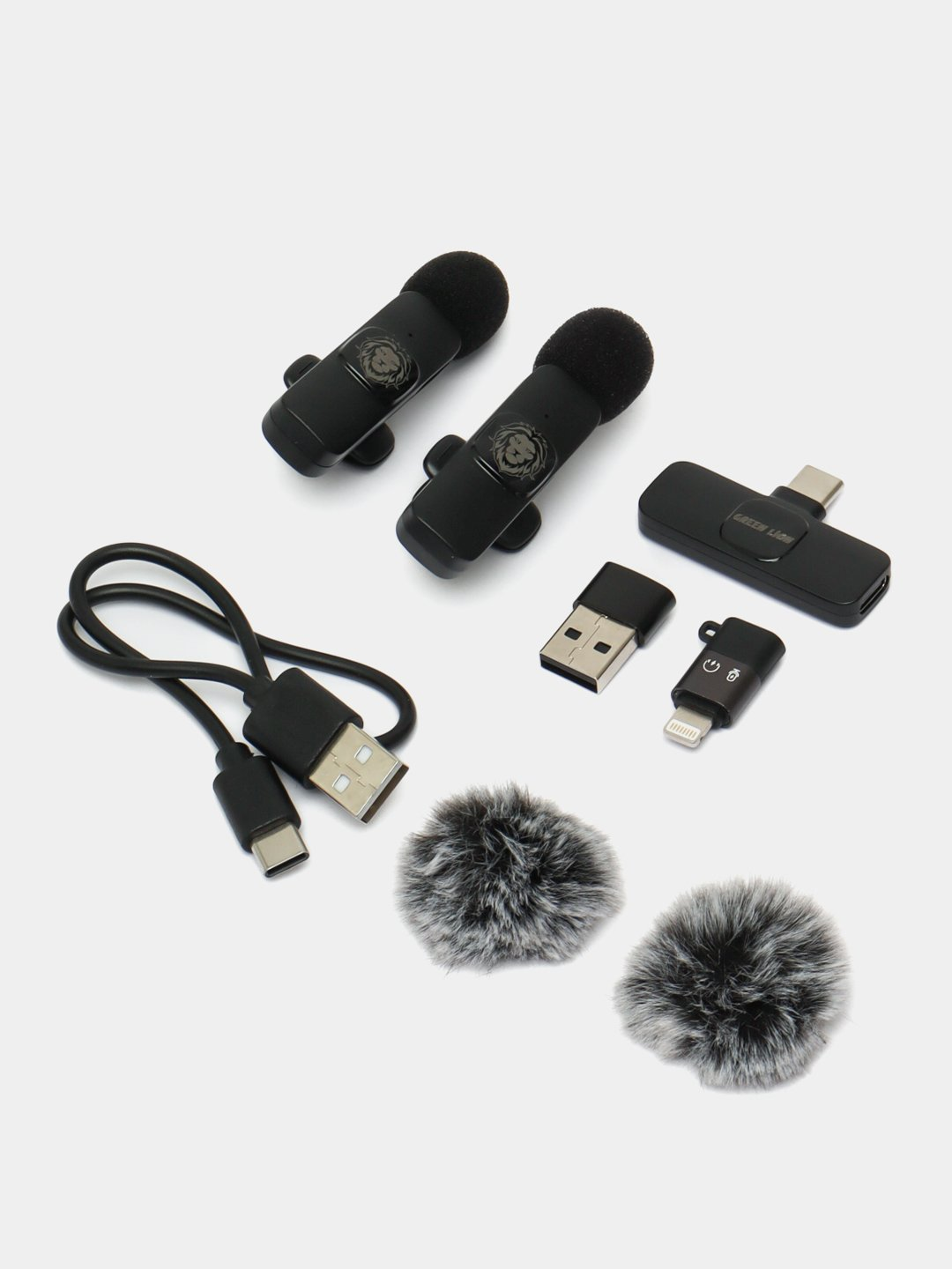 Green Lion 3-in-1 — универсальный беспроводной микрофон с тремя типами разъёмов: USB-A, Type-C и Lightning