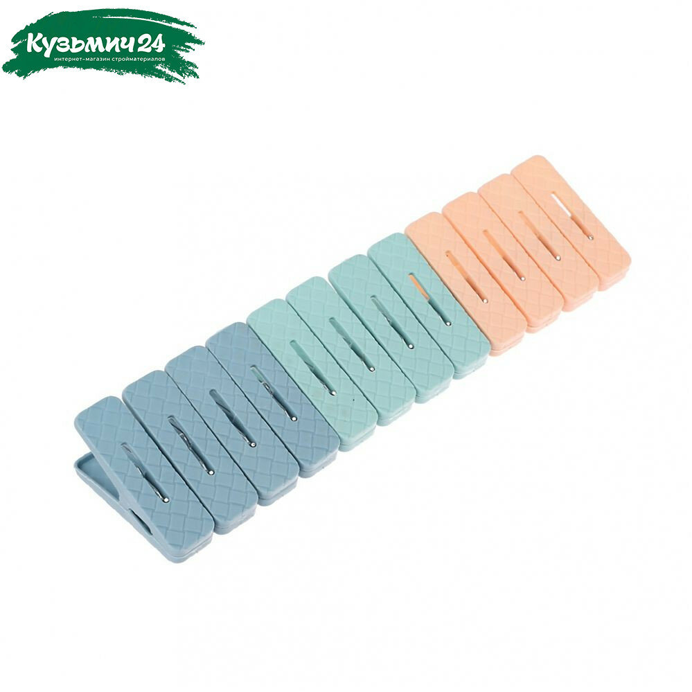 Прищепки для белья Vetta 453-086 пластик различные цвета 12 шт