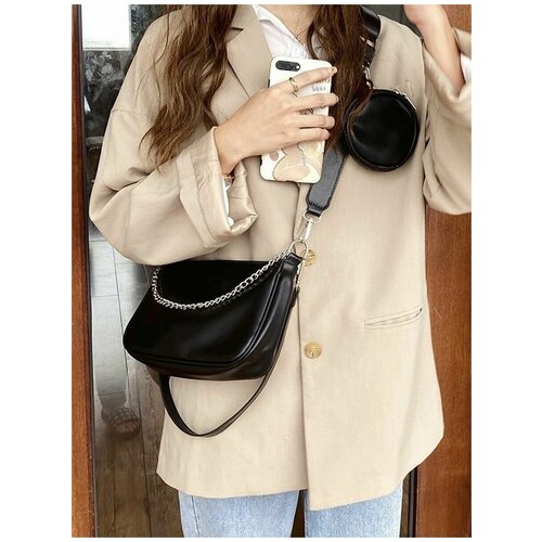 Сумка женская CreamSoda через плечо маленькая клатч багет кросс-боди