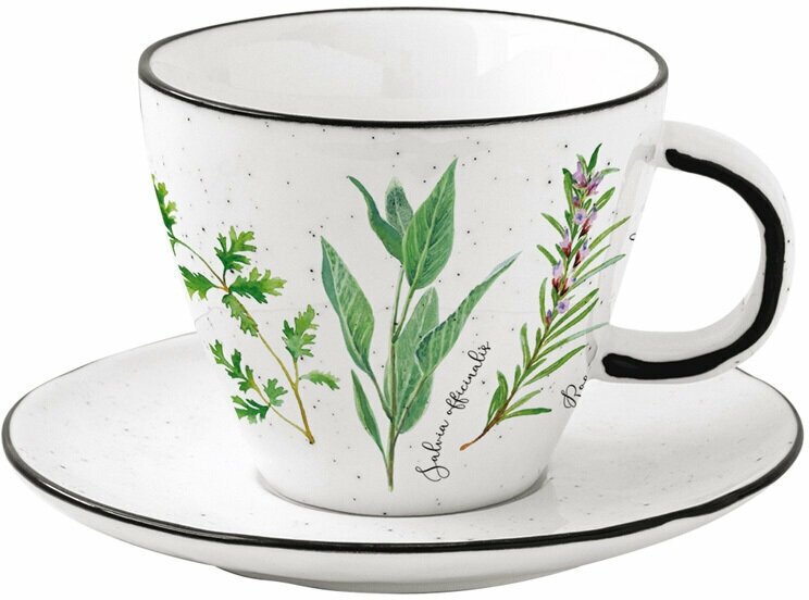 Чайная пара, фарфор чайный набор, 250 мл Easy Life, Herbarium