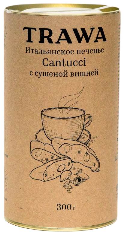 Trawa Печенье Кантуччи с сушеной темной вишней 300 гр