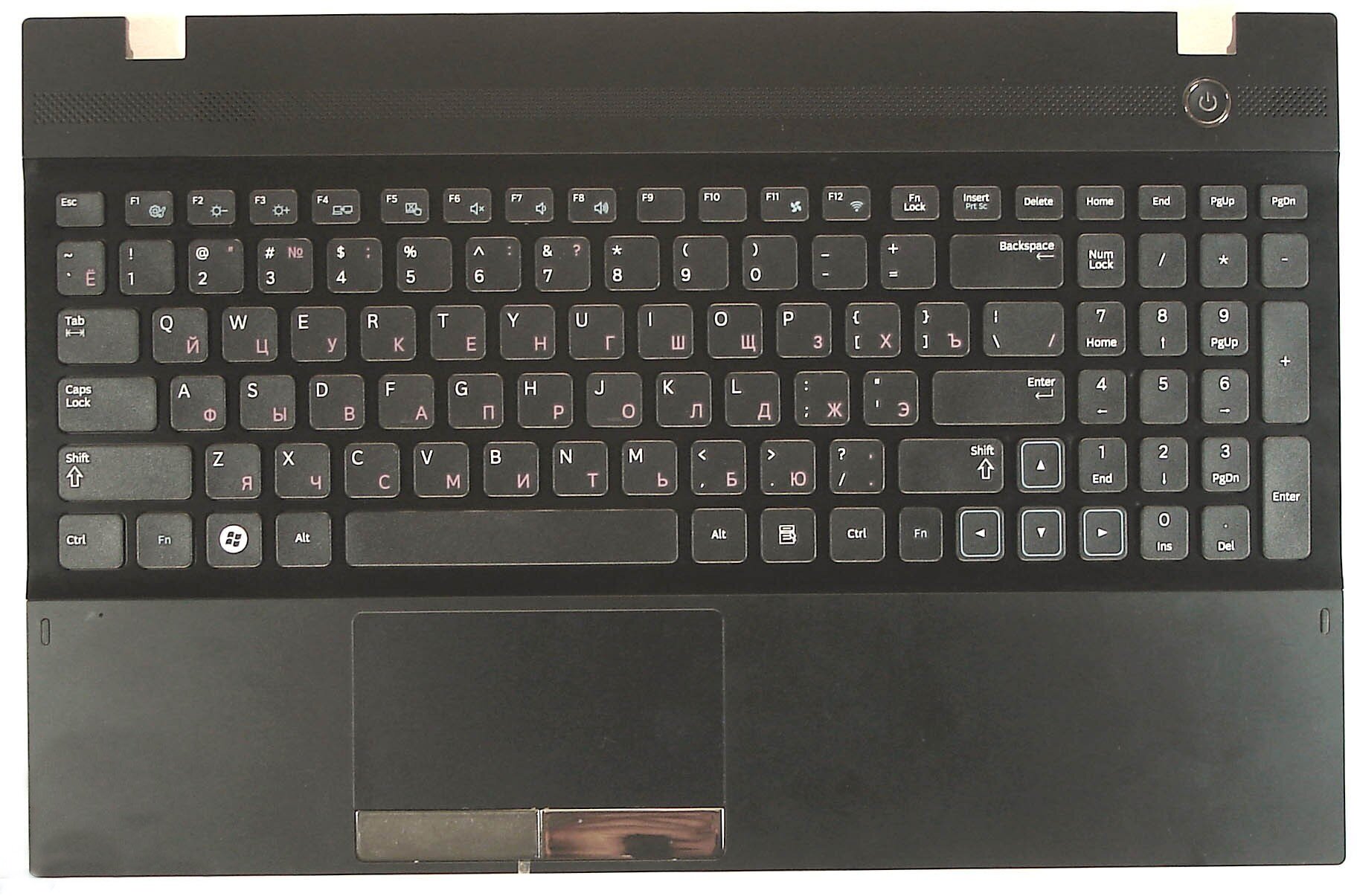 Клавиатура для Samsumg 305V5A черная топ-панель черная
