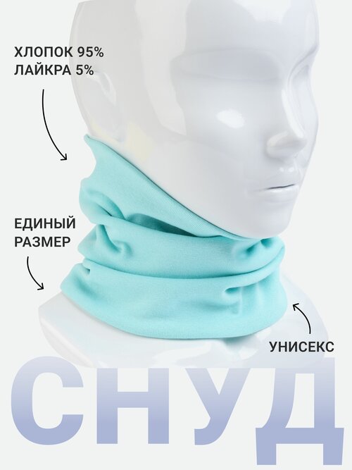 Снуд Side to Side, хлопок, 24х21 см, 54-58, бирюзовый