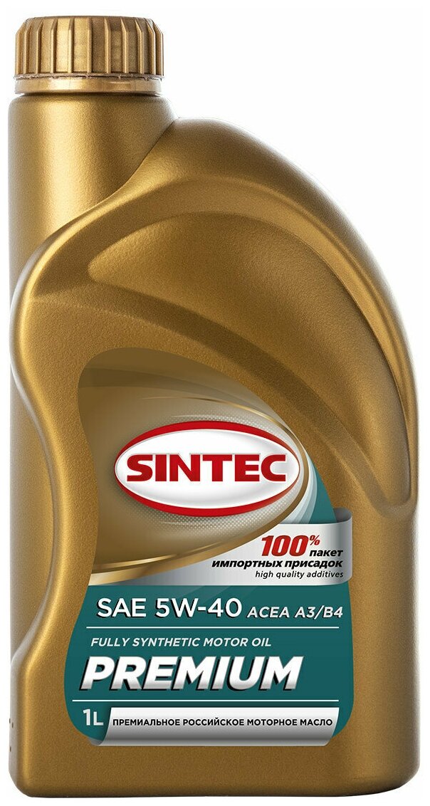 Синтетическое моторное масло SINTEC Premium SAE 5W-40 ACEA A3/B4, 1 л