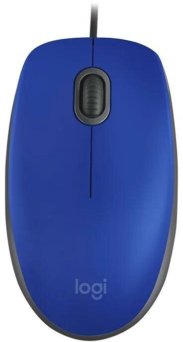 Logitech M110 Silent, оптическая, USB, (1000dpi), проводная, синяя