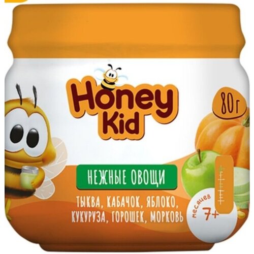 Пюре Honey Kid Нежные овощи, с 7 месяцев, 6 штук.