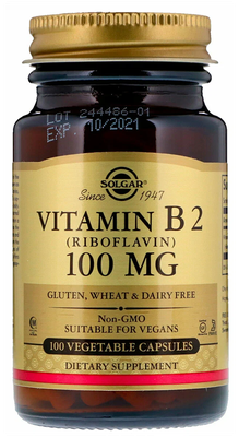 Vitamin B2 (Riboflavin), 100 мг, 108 г, 100 шт.
