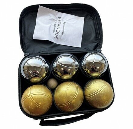 Петанк EcoBalance (6 шаров, золотой + стальной)