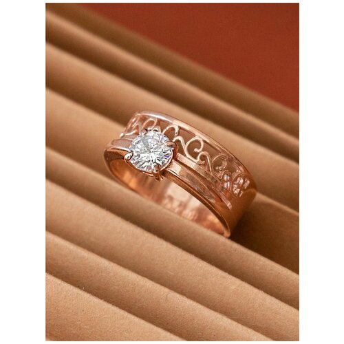 фото Ювелирная бижутерия, кольцо покрытое золотом с фианитами shine & beauty