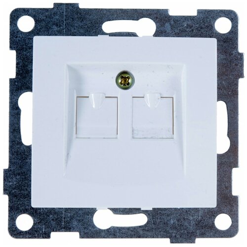 Телефонная розетка GUSI ELECTRIC Bravo RJ12, двойная, СУ, белый С10Т2-001 16032659