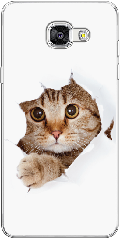 Силиконовый чехол на Samsung Galaxy A5 2016 / Самсунг Галакси А5 2016 Кот и бумага