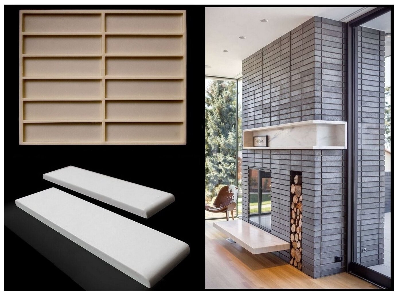 Кирпич гладкий ZIKAM – силиконовая форма для литья гипса, полиуретановая форма для бетона. Для бизнеса и самоотделки DIY.