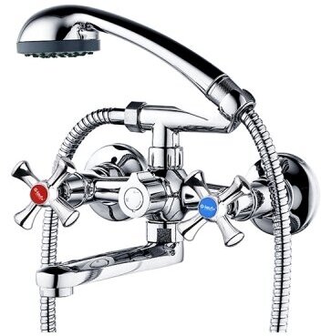 Смеситель для ванны с душем G.LAUF QMT3-A722 (1/2; керам. кор. излив переключение на корпусе)