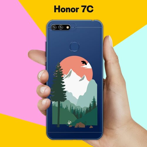 Силиконовый чехол на Honor 7C Горы / для Хонор 7Ц