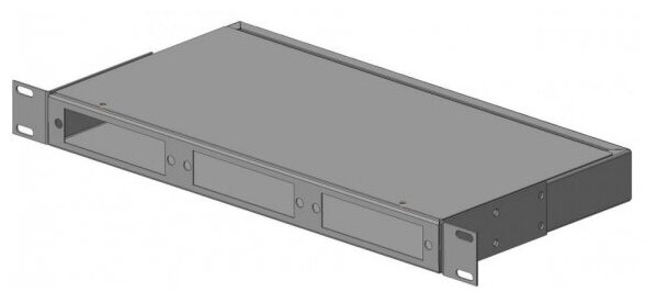 Бокс оптический Hyperline FO-19R-1U-3xSLT-W140H42-24UN-GY универсальный 19" от 8 до 24 портов - фото №3