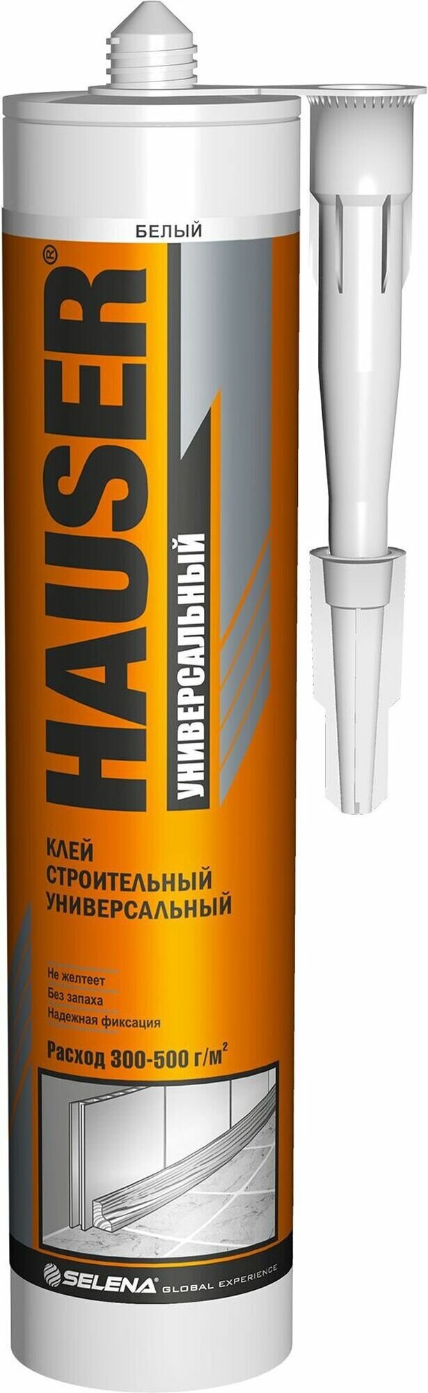 Клей HAUSER, акриловый, для пенопласта и пенополистирола, 310г