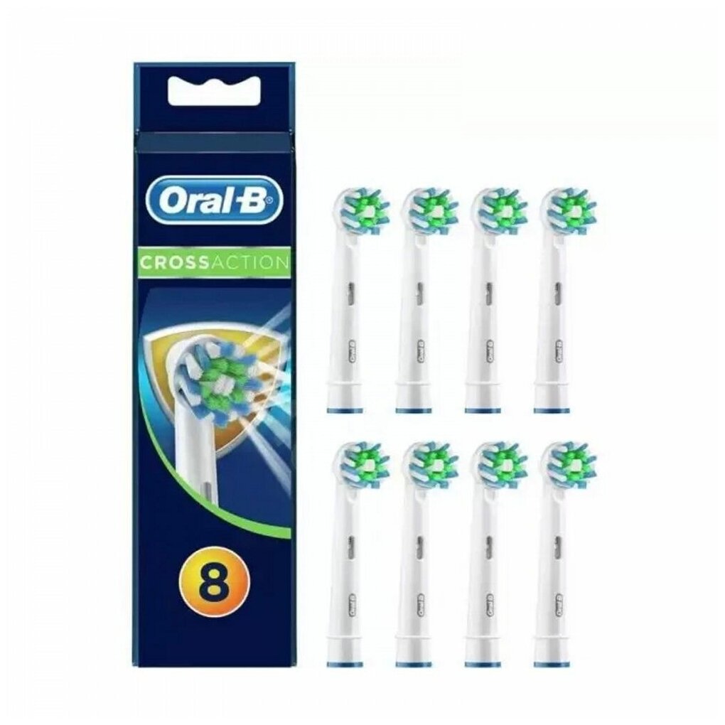 8 насадок для зубных щеток Oral-B Cross Action EB 50-8, насадки средней жесткости для ежедневной чистки - фотография № 18