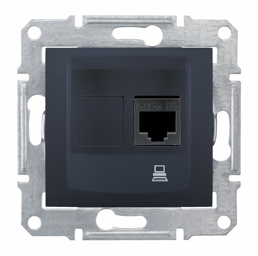 Розетка компьютерная RJ45 Cat.5 Schneider Electric SEDNA, графит, SDN4500170