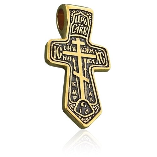 Крестик Ювелирная мастерская монастыря Нилова Пустынь, серебро, 925 проба, золочение, чернение
