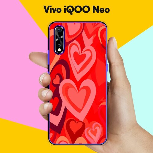 Силиконовый чехол на Vivo iQOO Neo Красные Сердца / для Виво иКуОО Нео силиконовый чехол на vivo iqoo neo гусь для виво икуоо нео