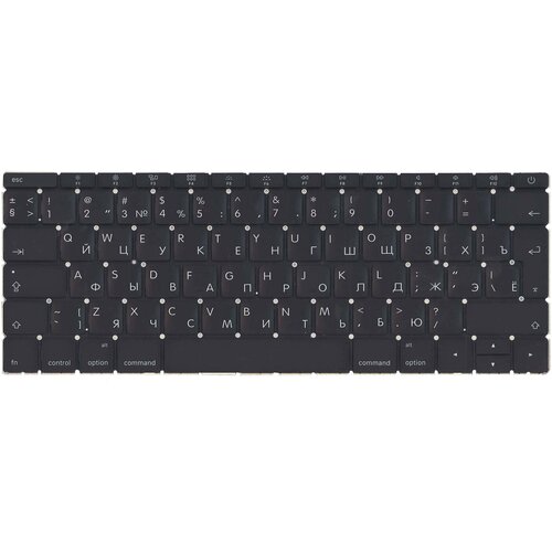 Клавиатура для ноутбука Apple MacBook 12 A1534 Early 2016 черная, большой Enter