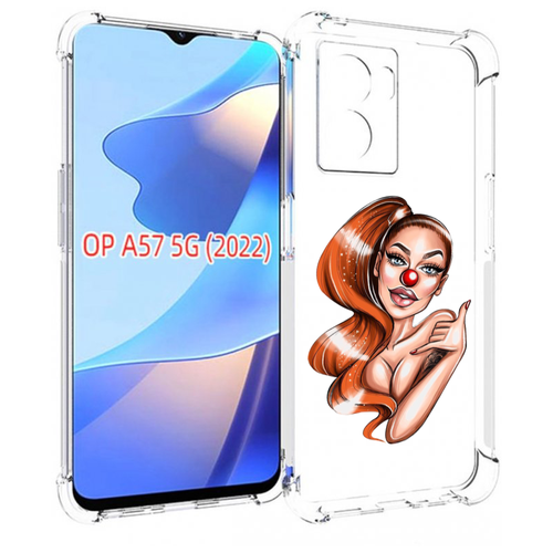 Чехол MyPads девушка-клоун для OPPO A57 5G(2022) задняя-панель-накладка-бампер чехол mypads клоун смешной для oppo a57 5g 2022 задняя панель накладка бампер