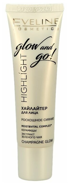 Хайлайтер для лица `EVELINE` GLOW AND GO champagne glow