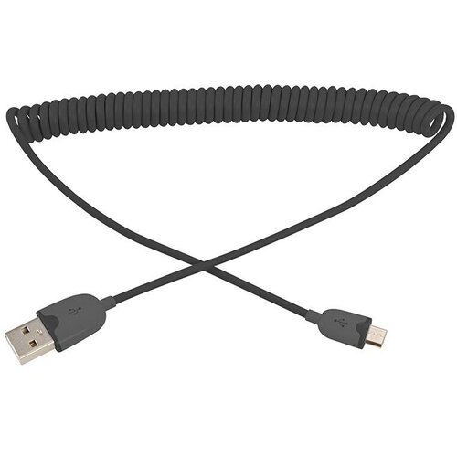 Витой универсальный USB кабель microUSB (быстрая зарядка) 0.2-1 м, цвет: Черный usb кабель microusb универсальный шнур витой 1 5м черный rexant