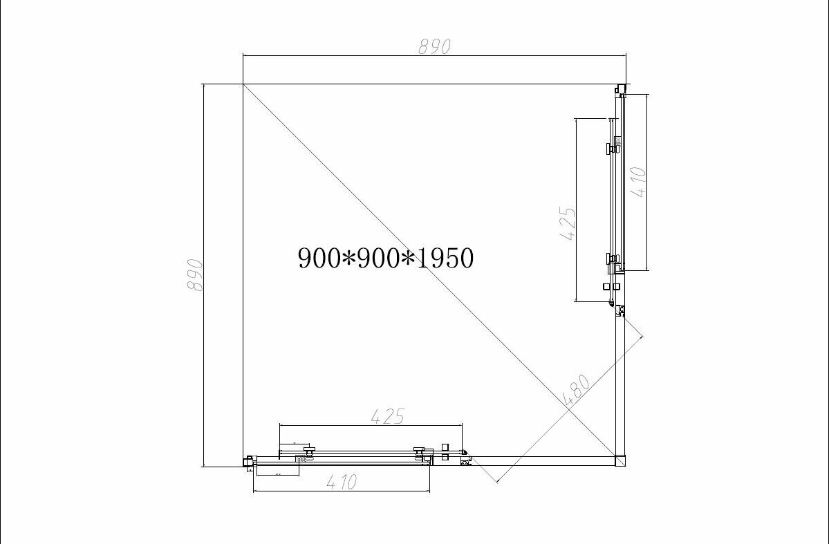 Душевой уголок Vincea Slim-N VSS-4SN900CL, 900*900, черный, стекло прозрачное - фотография № 5