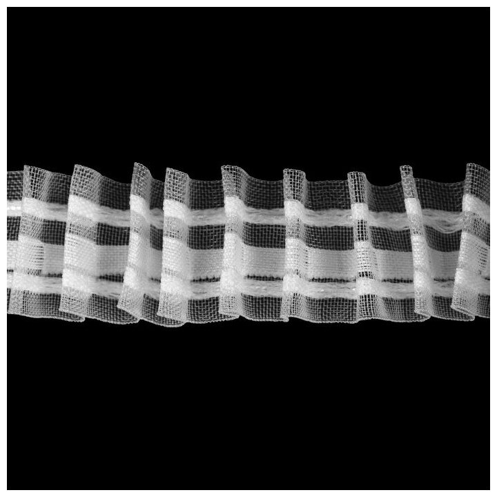 Шторная лента 3 см 6 ± 1 м цвет прозрачный/белый