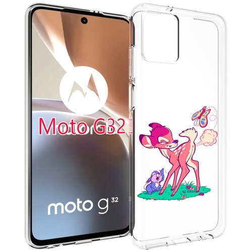 Чехол MyPads смешной олененок для Motorola Moto G32 задняя-панель-накладка-бампер чехол mypads смешной олененок для motorola edge 30 neo задняя панель накладка бампер