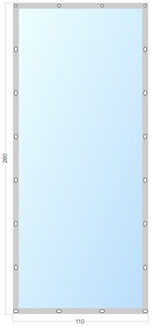 Мягкое окно Софтокна 110х260 см съемное, Французский замок, Прозрачная пленка 0,7мм, Серая окантовка, Комплект для установки - фотография № 3
