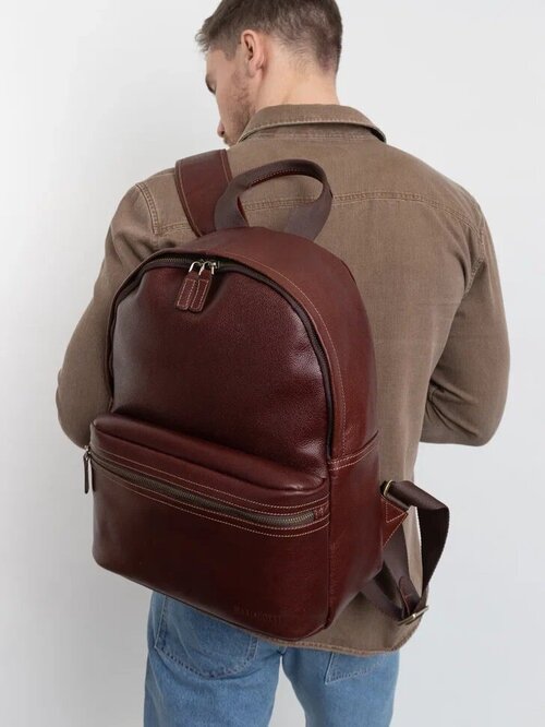 Рюкзак Franchesco Mariscotti, фактура гладкая, коричневый