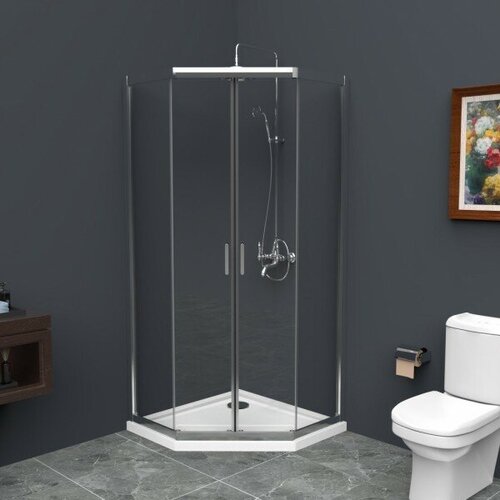 Душевой уголок BELBAGNO UNO-195-P-2 UNO-195-P-2-100-C-Cr