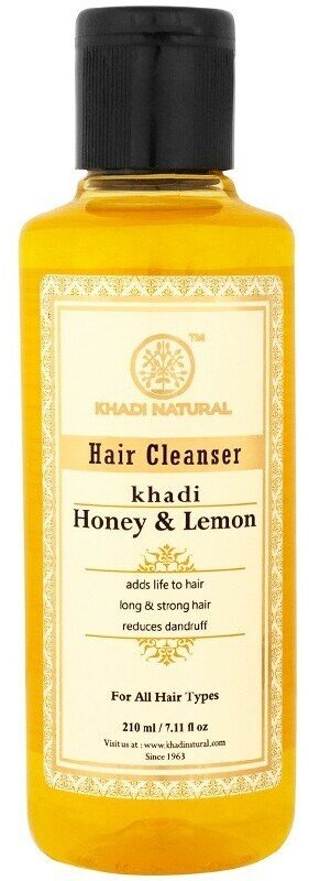 Шампунь для волос Мёд и Лимон марки Кхади (Honey and Lemon shampoo Khadi), 210 мл