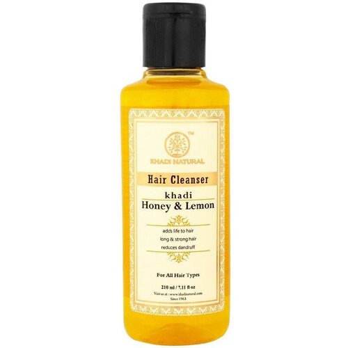 Шампунь для волос Мёд и Лимон марки Кхади (Honey and Lemon shampoo Khadi), 210 мл шампунь от преждевременной седины амла и ритха кхади amla and reetha khadi 210 мл