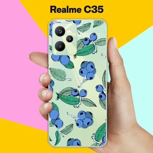 Силиконовый чехол на realme C35 Черника / для Реалми Ц35 силиконовый чехол на realme c35 чистый кот для реалми ц35