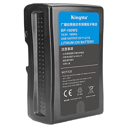 Аккумулятор KingMa BP-190WS V-Mount 190Wh аккумуляторная батарея ёмкостью 13200 mah v mount fotokvant bp 190ws