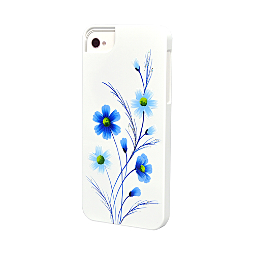 Накладка iCover Wild Flower для iPhone 5 / 5s / SE - White/Blue